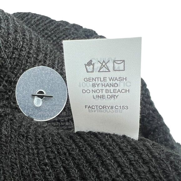 Adidas Winter Stocking Hat Men's Black Pine Knot Fold Beanie - Picture 7 of 9